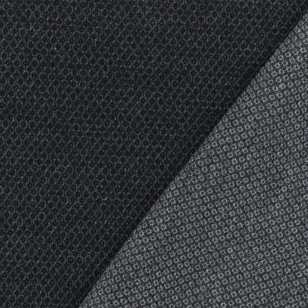 Black-Gray Diamond Dobby Stretch Poly Spandex Woven Fabric