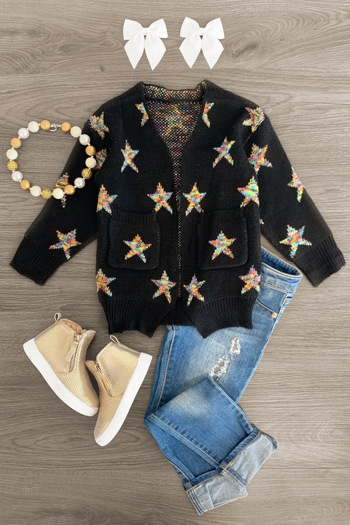 Black Rainbow Star Cardigan