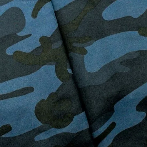 Blue/Black Camo Print Famous Make Yoga Wear Woven  Fabric