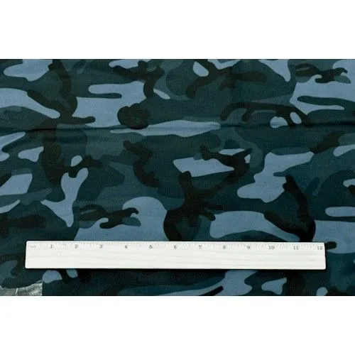 Blue/Black Camo Print Famous Make Yoga Wear Woven  Fabric