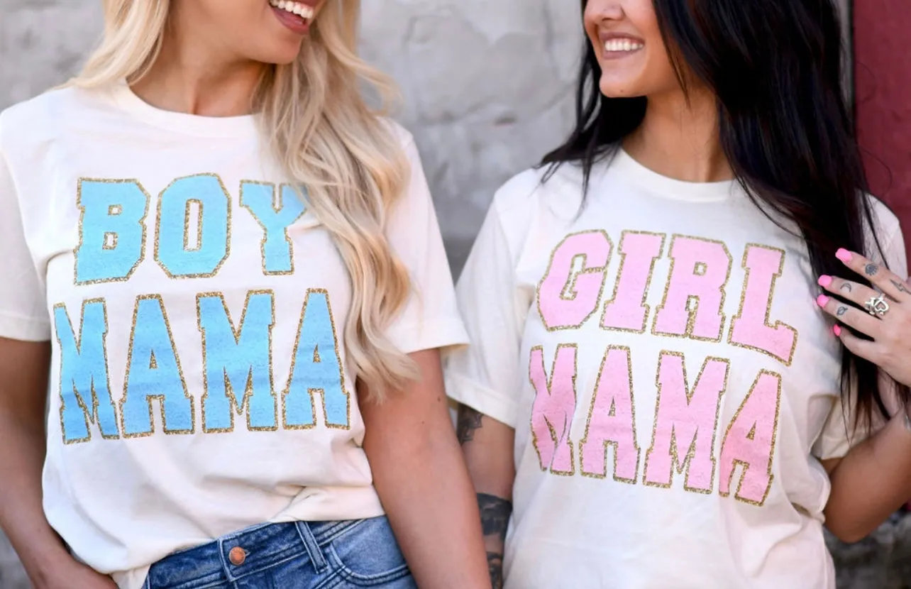 Boy Mama & Girl Mama Faux Patch Tees