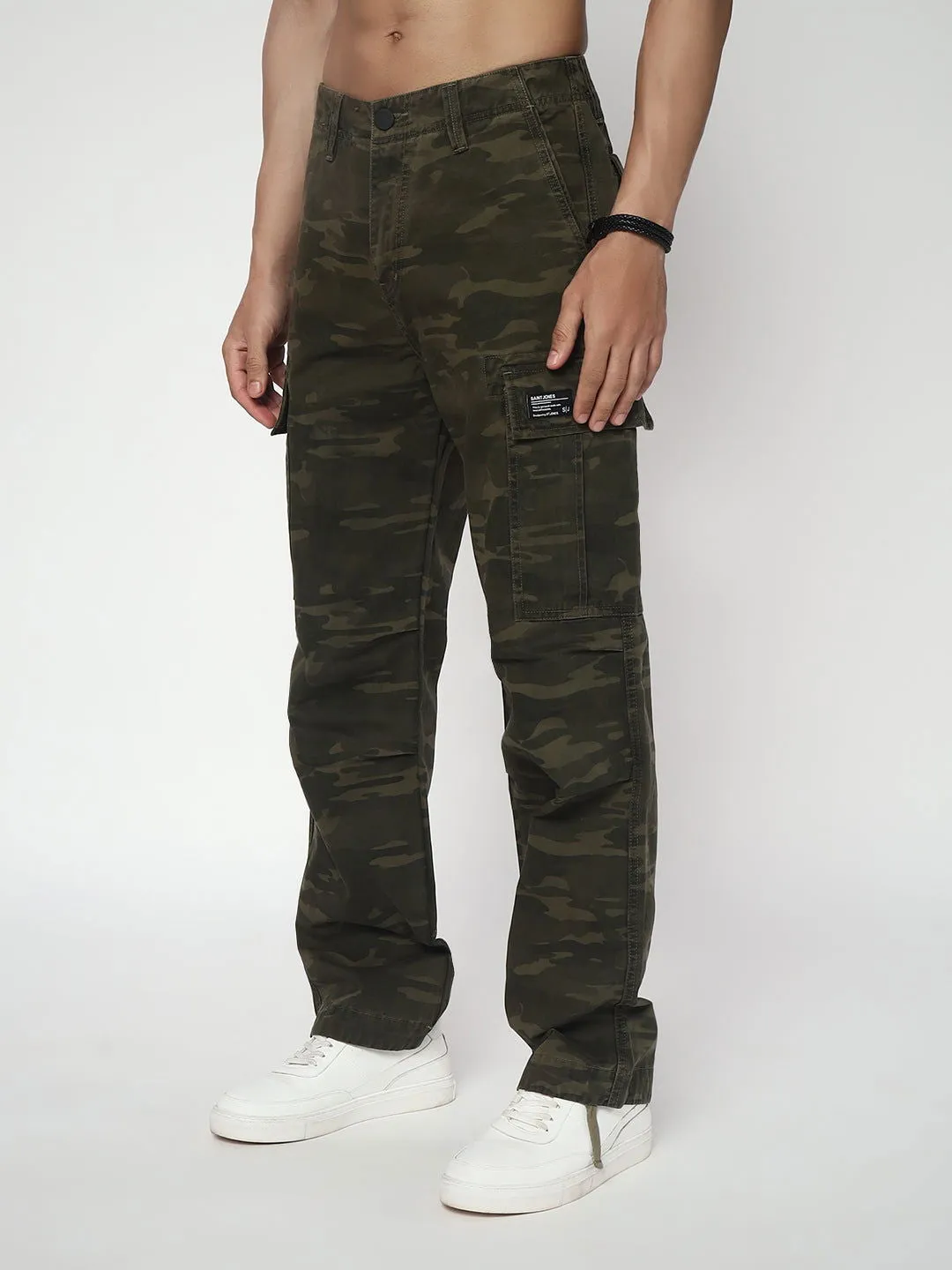 CAMOUFLAGE STRAIGHT FIT CARGO(LOOK FIVE)