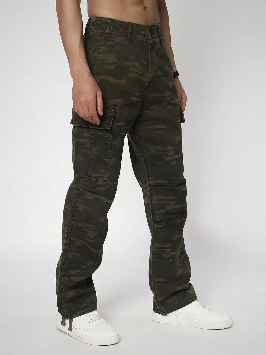 CAMOUFLAGE STRAIGHT FIT CARGO(LOOK FIVE)