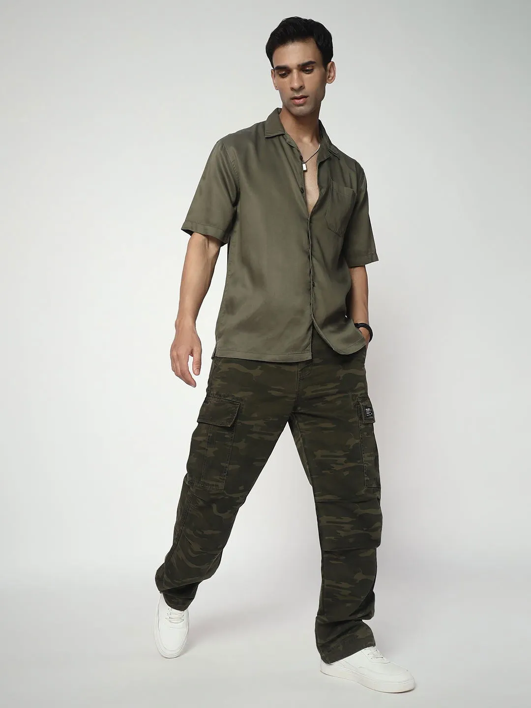 CAMOUFLAGE STRAIGHT FIT CARGO(LOOK FIVE)