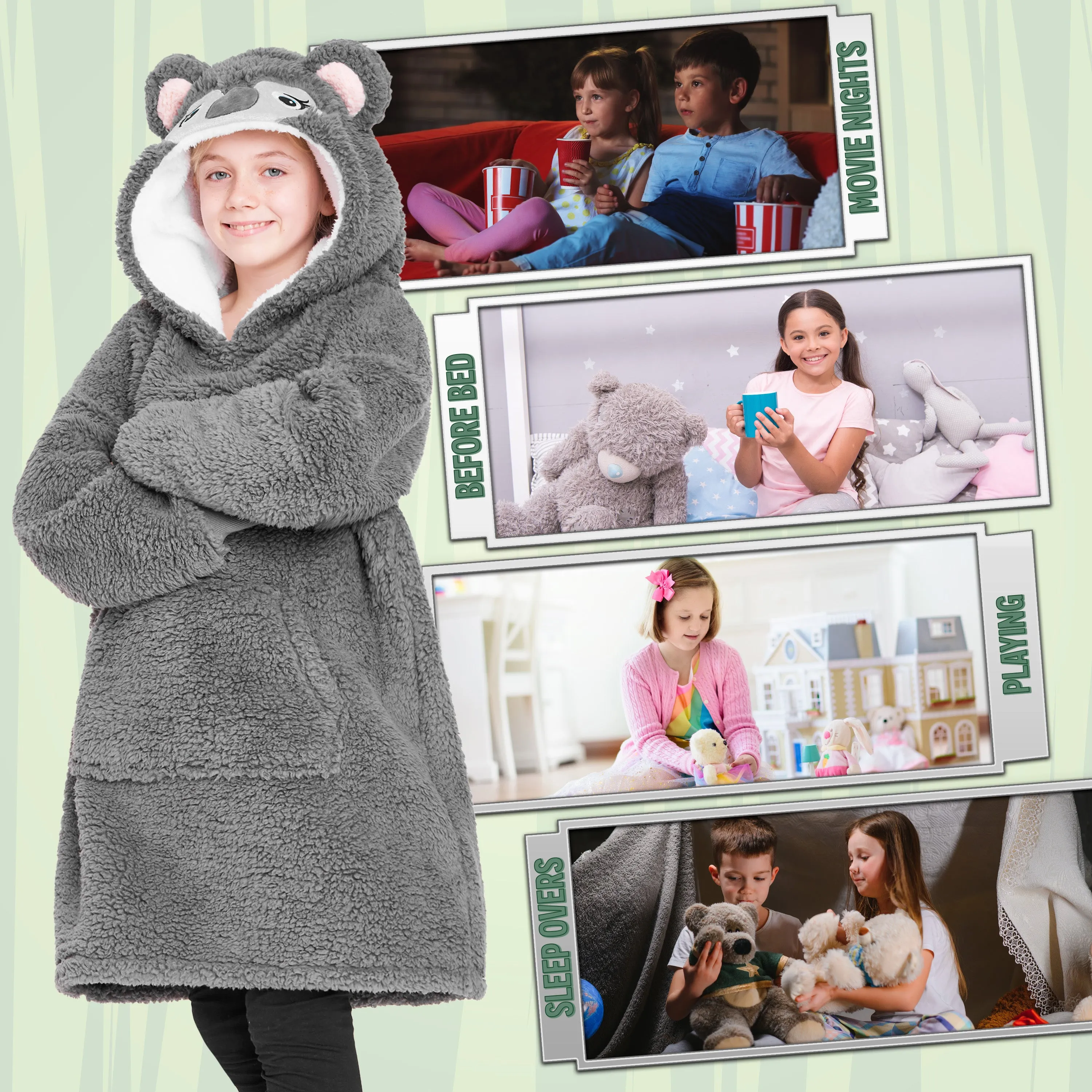 CityComfort Girls Oversized Blanket Hoodie Kids Fleece Fluffy Snuggle Hoodies