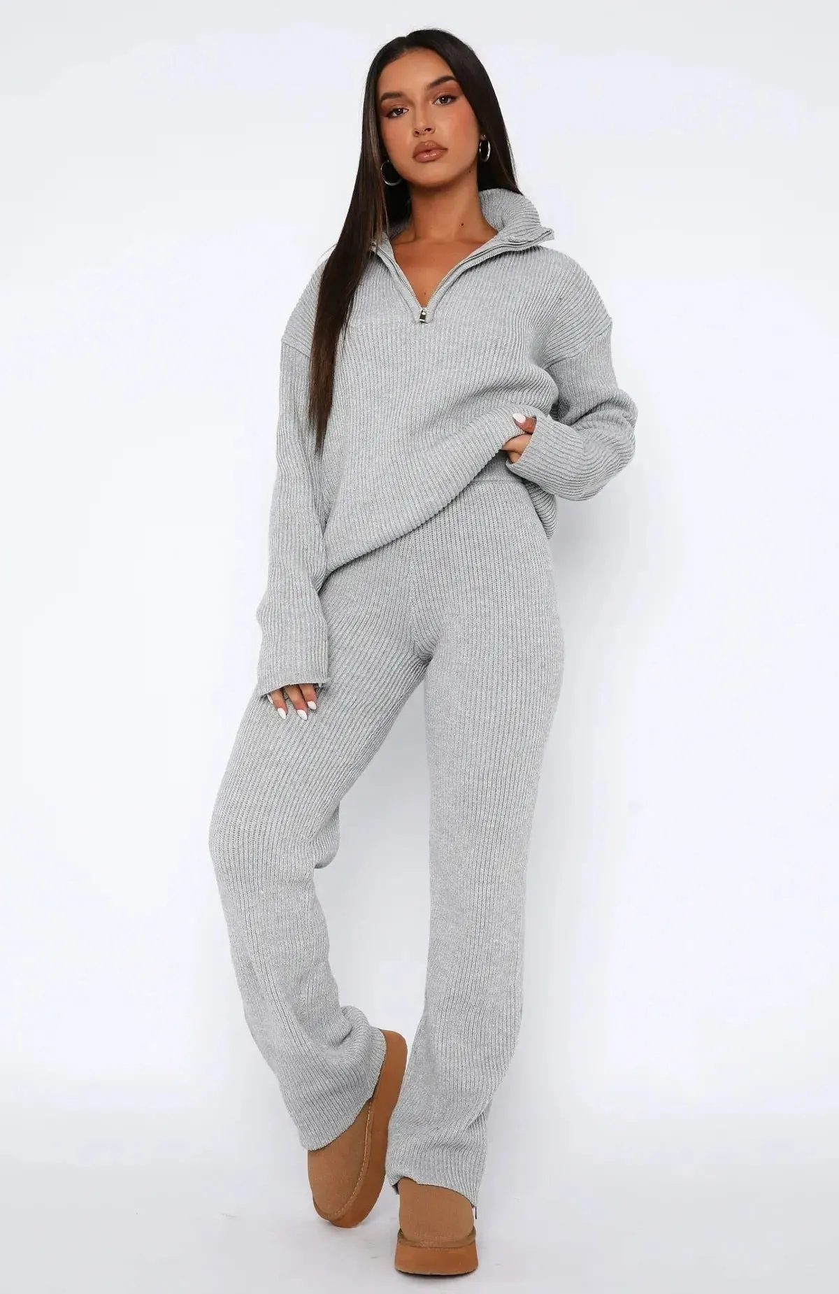 Comfortable Lapel Long Sleeve Pants Suit