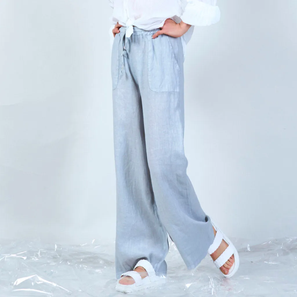 Comfortable linen blend drawstring pants wholesale