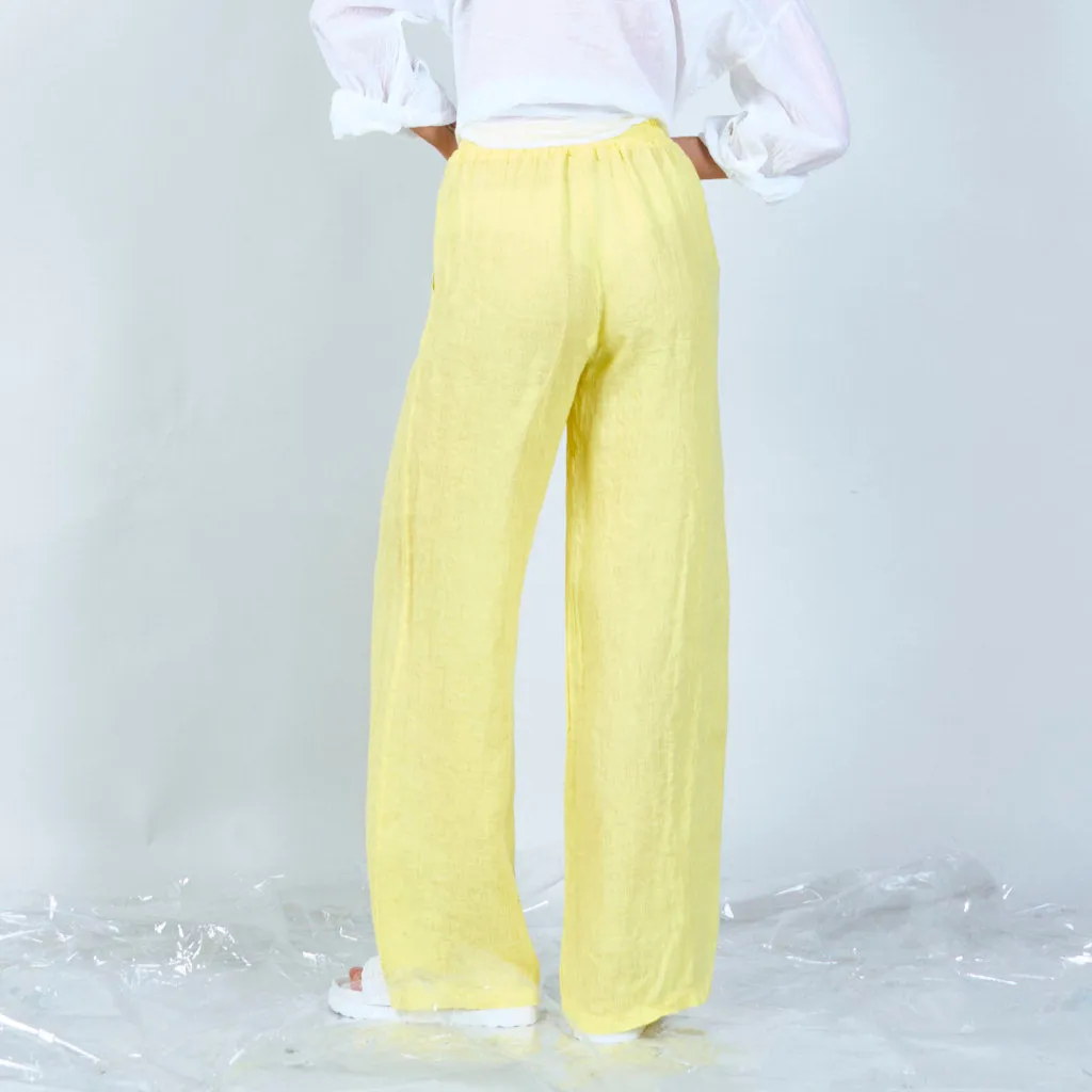 Comfortable linen blend drawstring pants wholesale