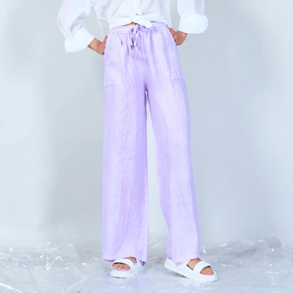 Comfortable linen blend drawstring pants wholesale