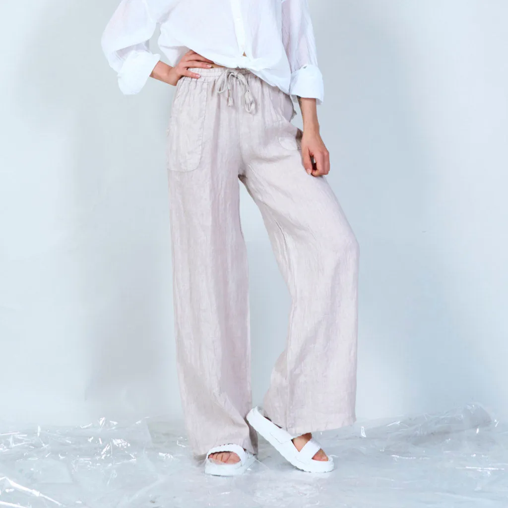 Comfortable linen blend drawstring pants wholesale