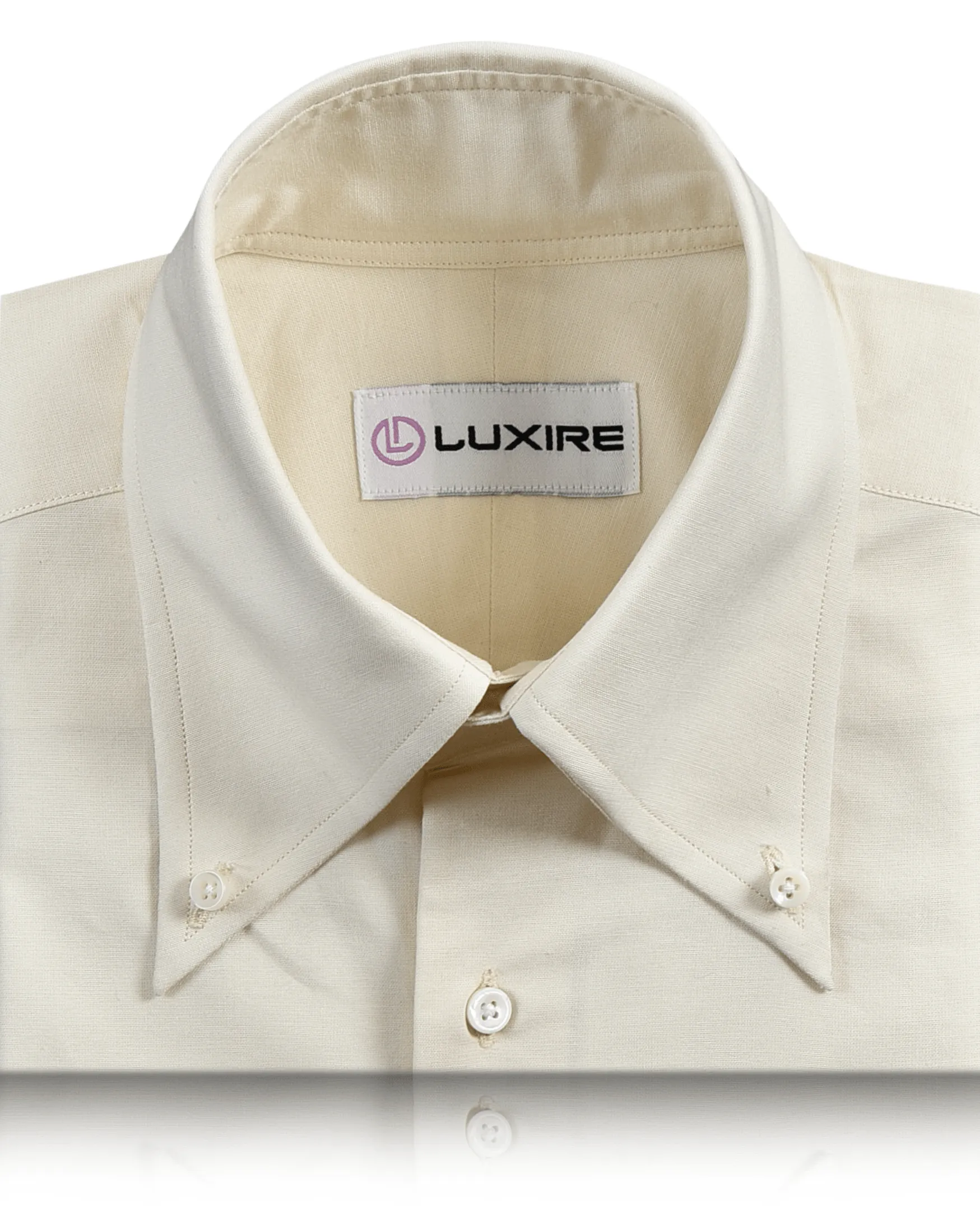 Cream Ecru Plain Oxford Shirt