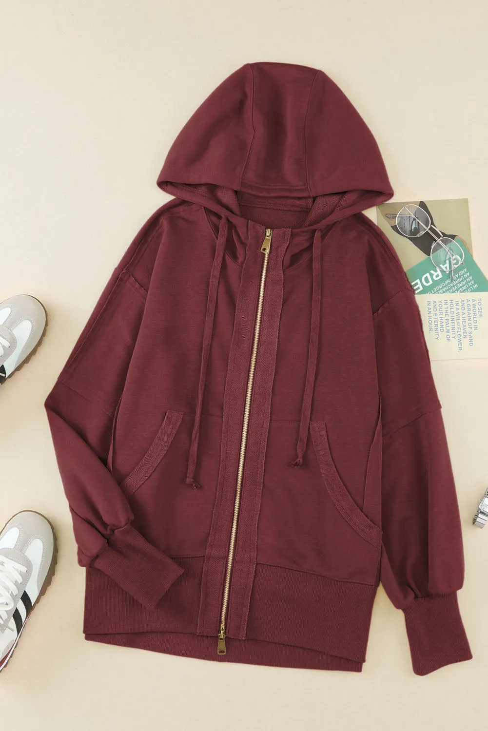 Exposed Seam Full Zip Hoodie