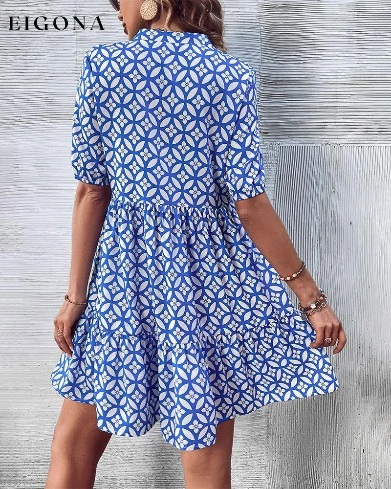 Fresh printed short sleeve dress