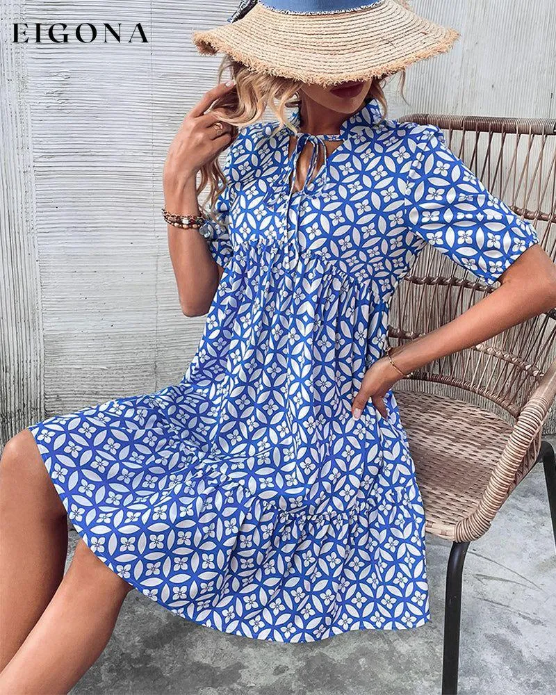 Fresh printed short sleeve dress