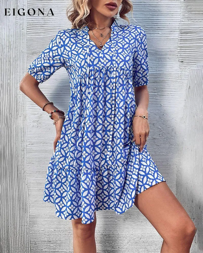 Fresh printed short sleeve dress