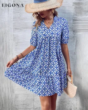 Fresh printed short sleeve dress