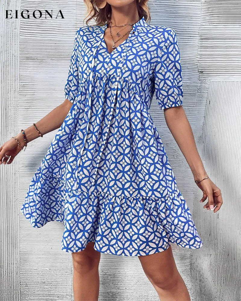 Fresh printed short sleeve dress