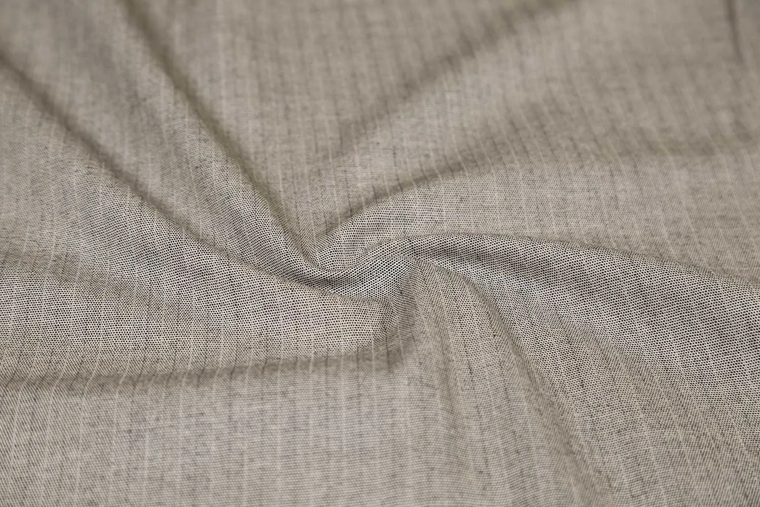 Gray Stripes Yarn Dyed Cotton Herringbone Fabric