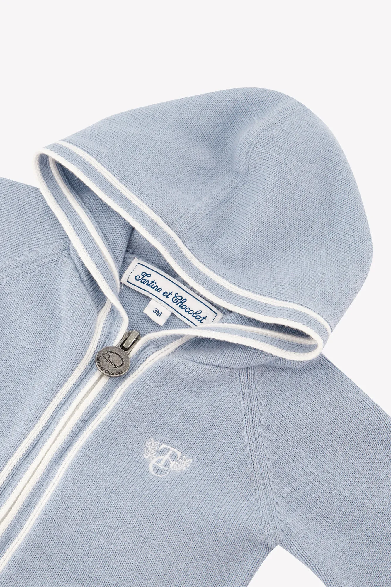 Hooded Cardigan - Blue Knitwear