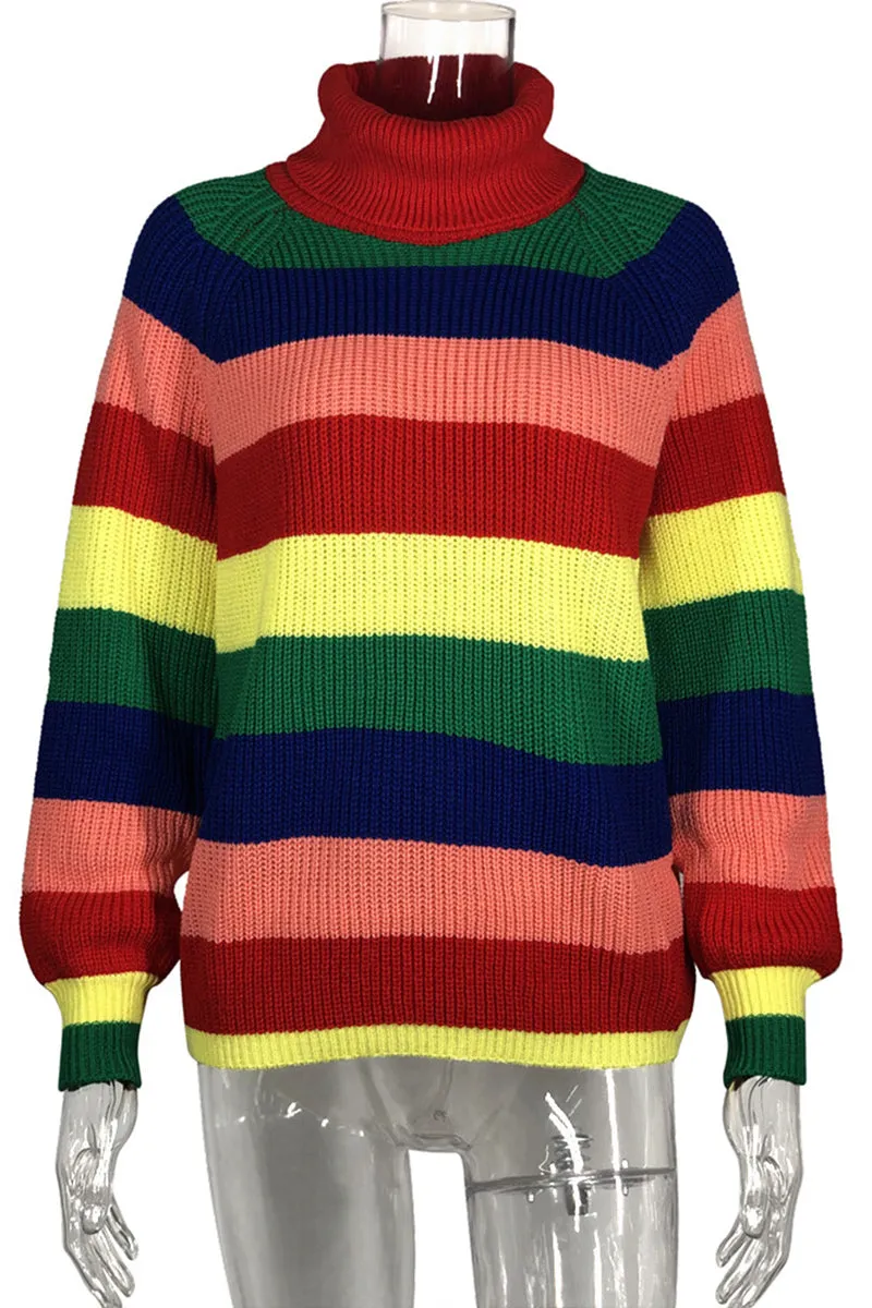 HWT1124 Rainbow Vibes Knit Sweater