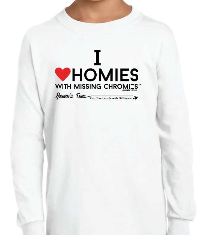 I Love Homies with MISSING Chromies - Kids - Short Sleeve Tee