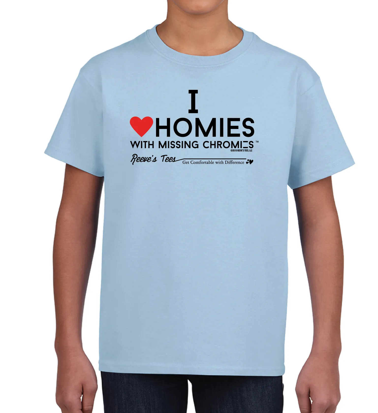 I Love Homies with MISSING Chromies - Kids - Short Sleeve Tee