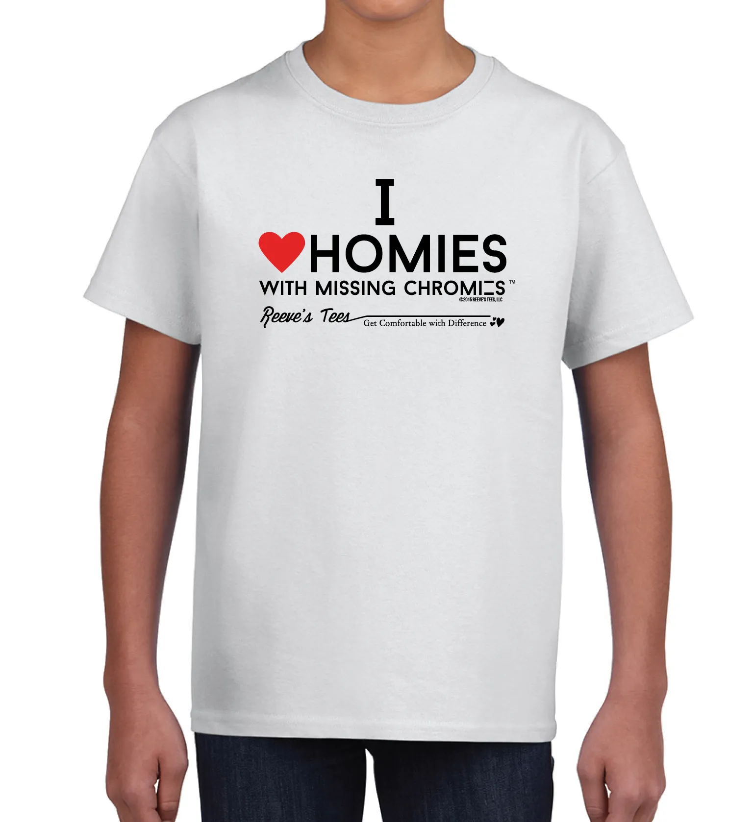 I Love Homies with MISSING Chromies - Kids - Short Sleeve Tee