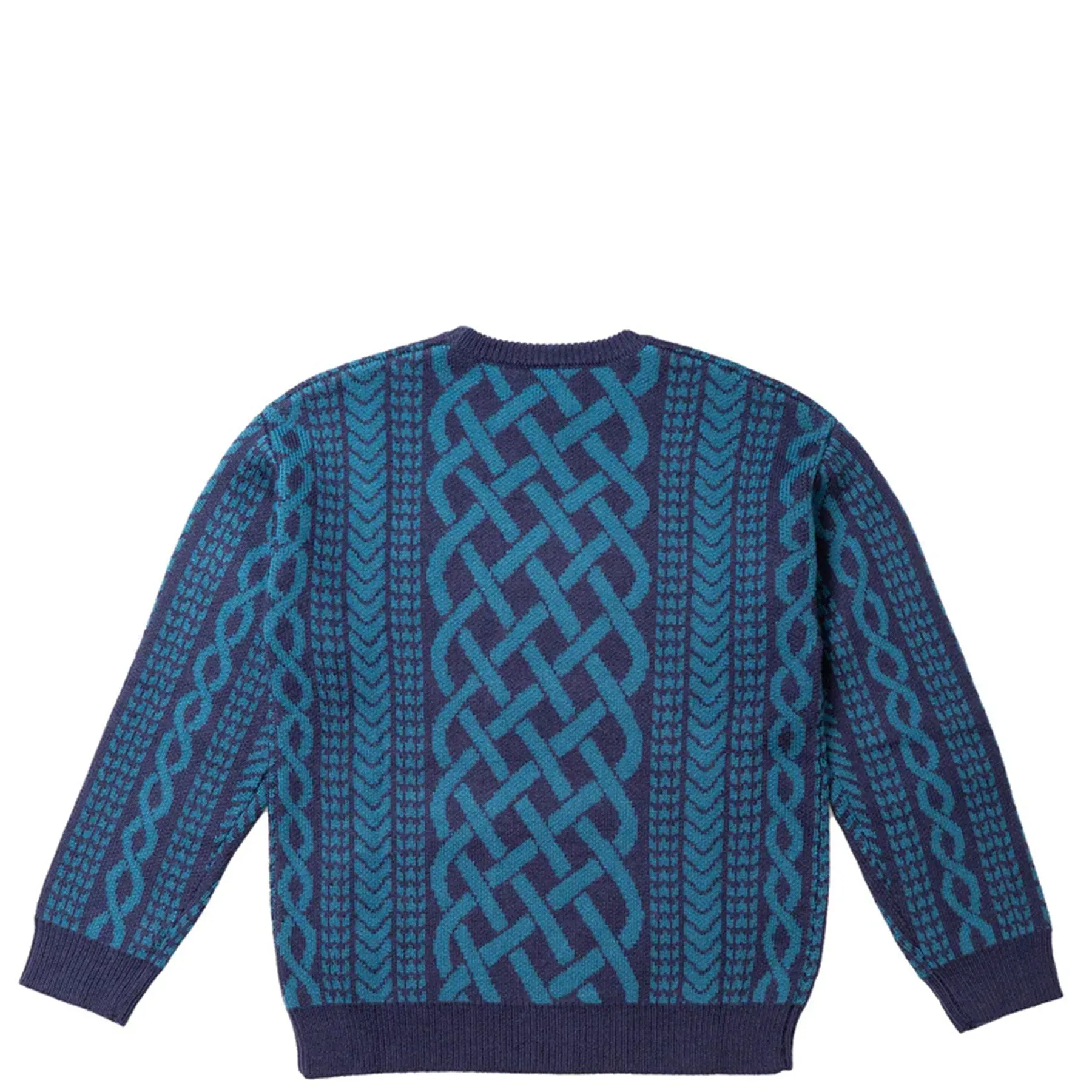 Iggy - Drawn Cableknit Jacquard Sweater - Navy