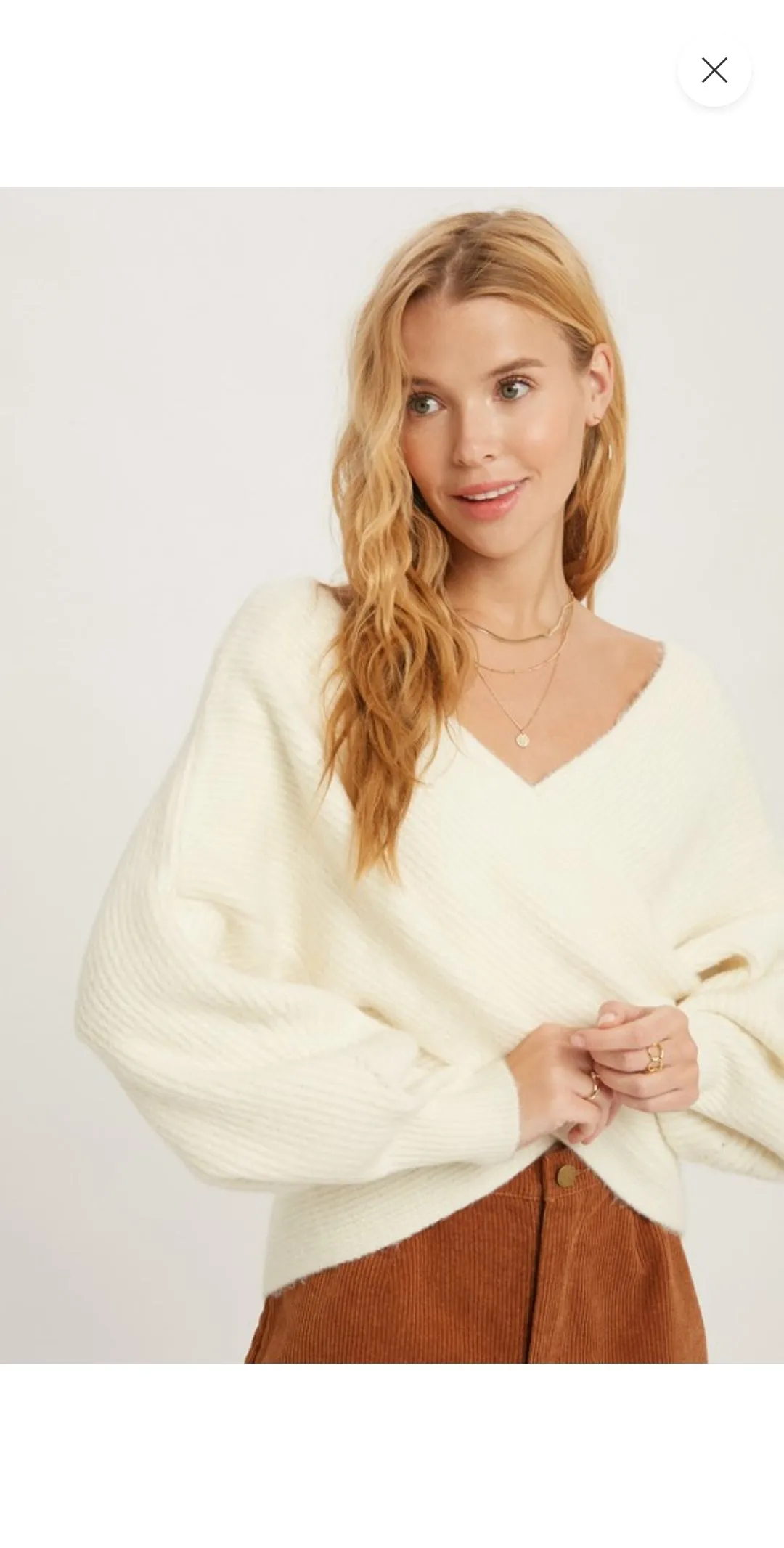 Ivory Crossover Sweater