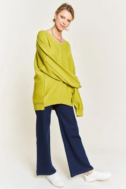 JADE by JANE V-neck Oversized Plus-size Sweater