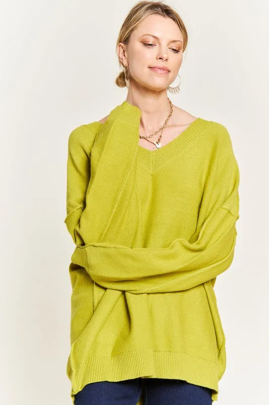 JADE by JANE V-neck Oversized Plus-size Sweater