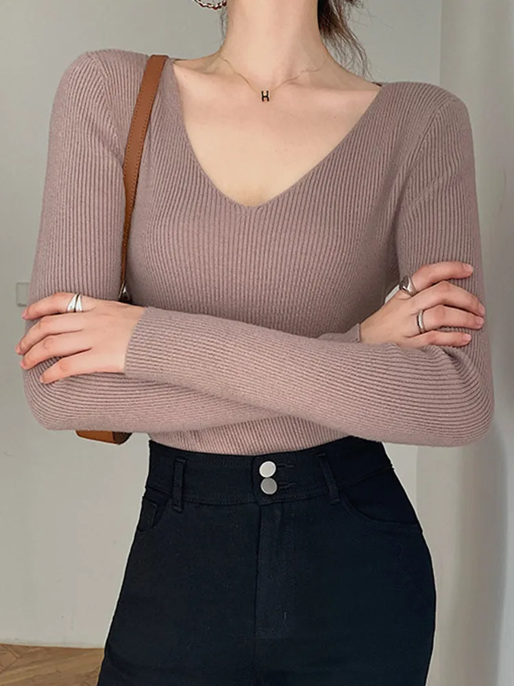 Jade V Neck Women Sweater