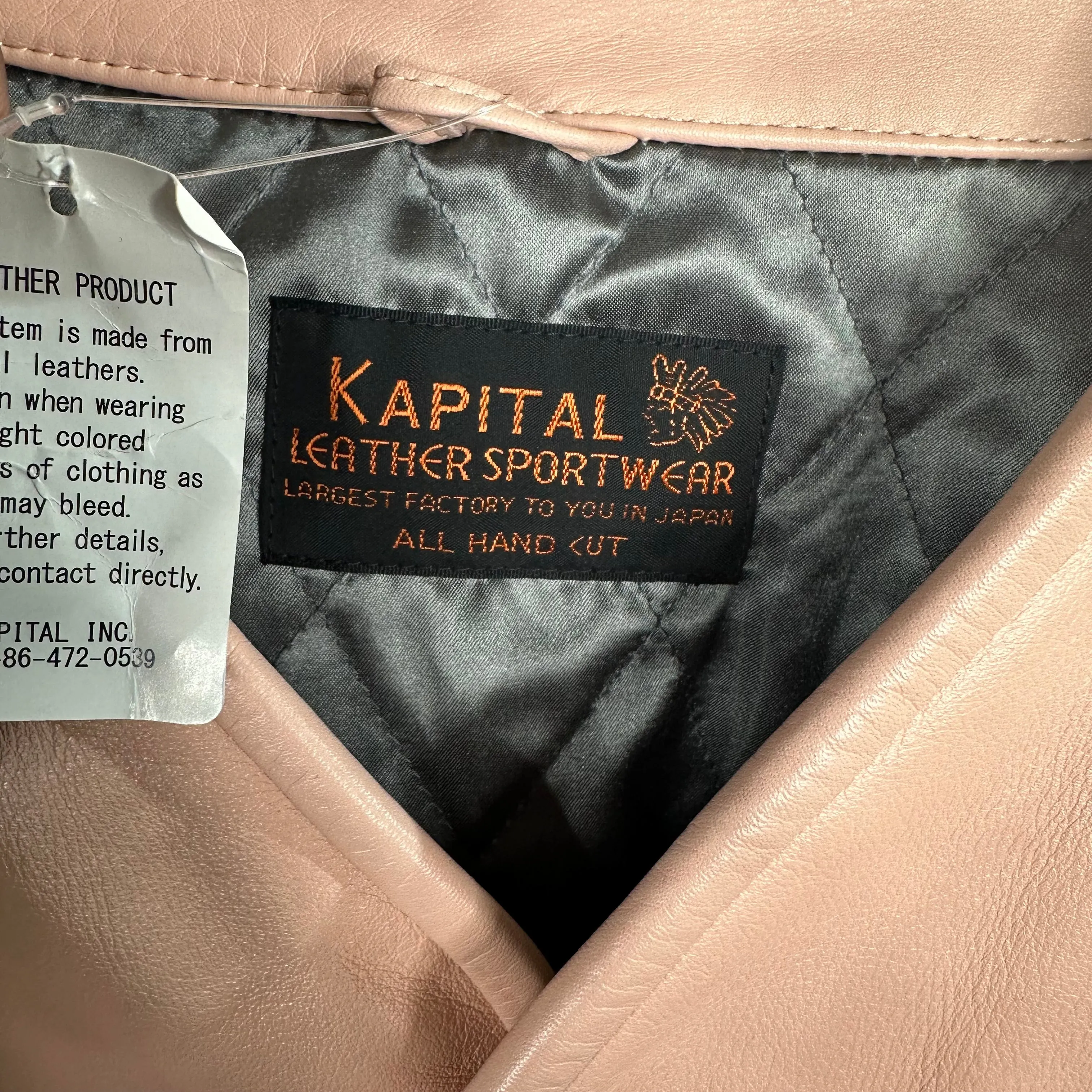 Kapital Pink Hand Cut Leather 4-Pocket Jacket