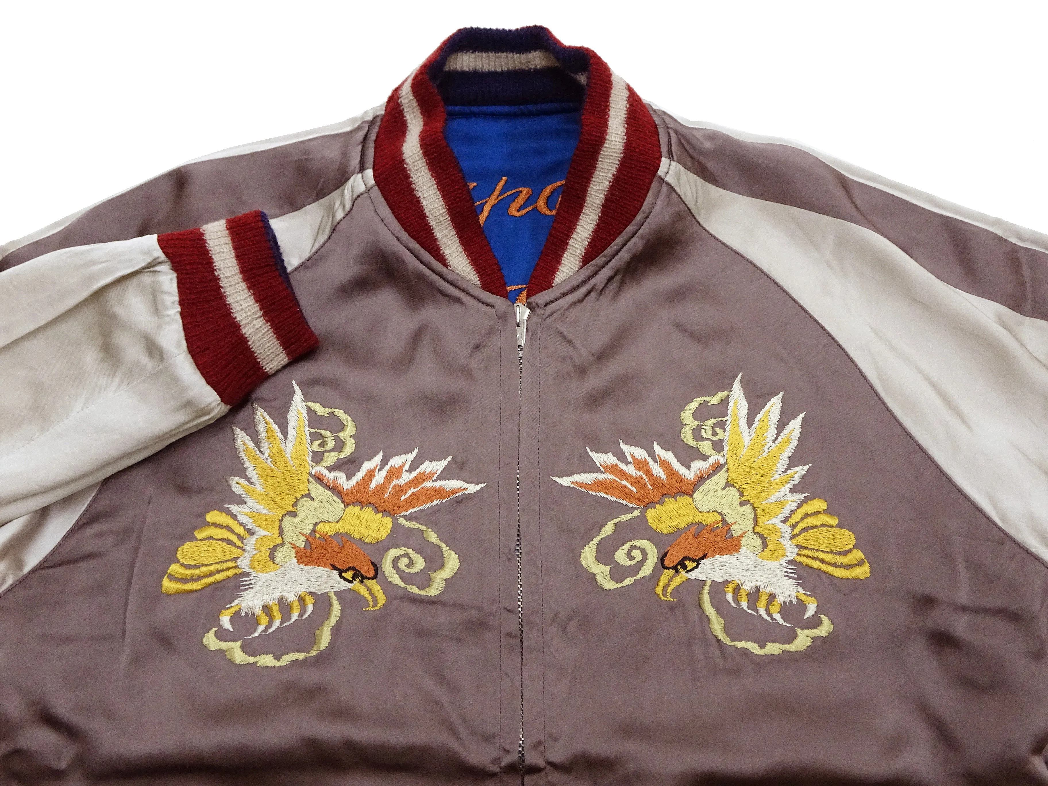 KOSHO & CO. Jacket Tailor Toyo Sukajan Men's Japanese Souvenir Jacket White Dragon Embroidery TT15618 TT15618-125