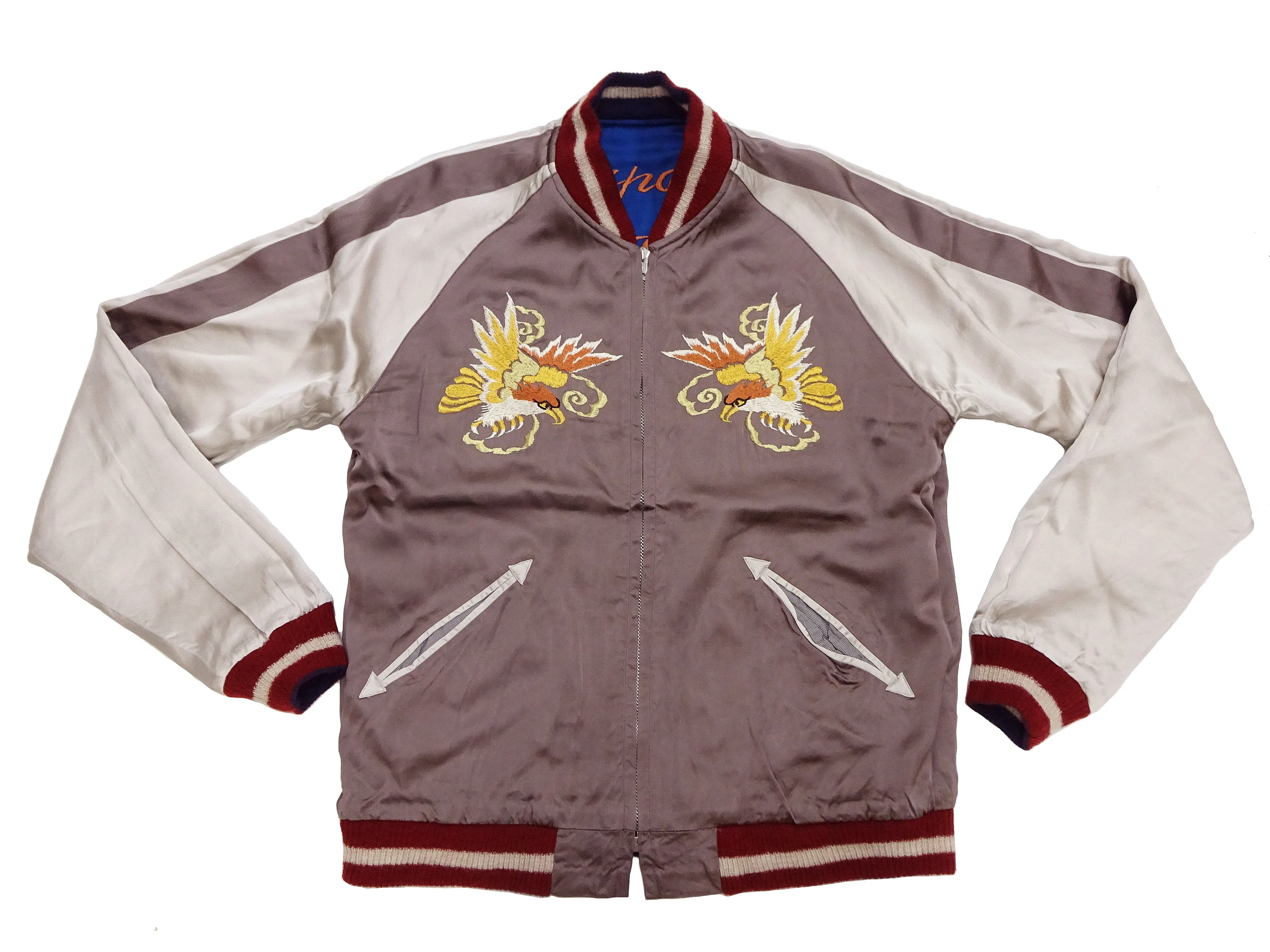 KOSHO & CO. Jacket Tailor Toyo Sukajan Men's Japanese Souvenir Jacket White Dragon Embroidery TT15618 TT15618-125