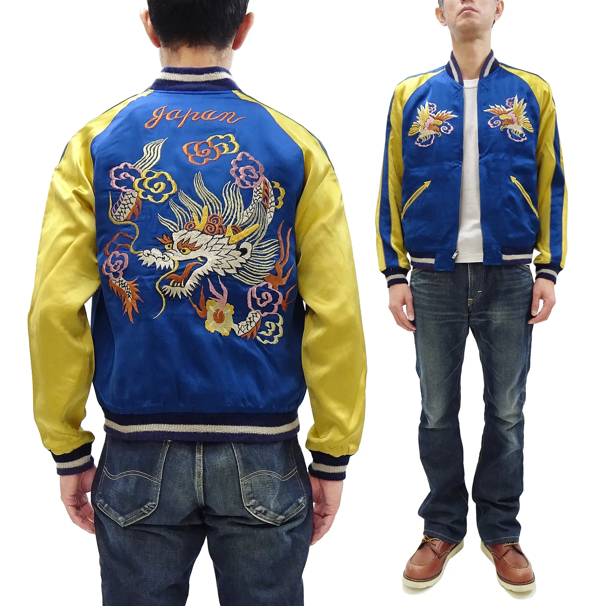 KOSHO & CO. Jacket Tailor Toyo Sukajan Men's Japanese Souvenir Jacket White Dragon Embroidery TT15618 TT15618-125