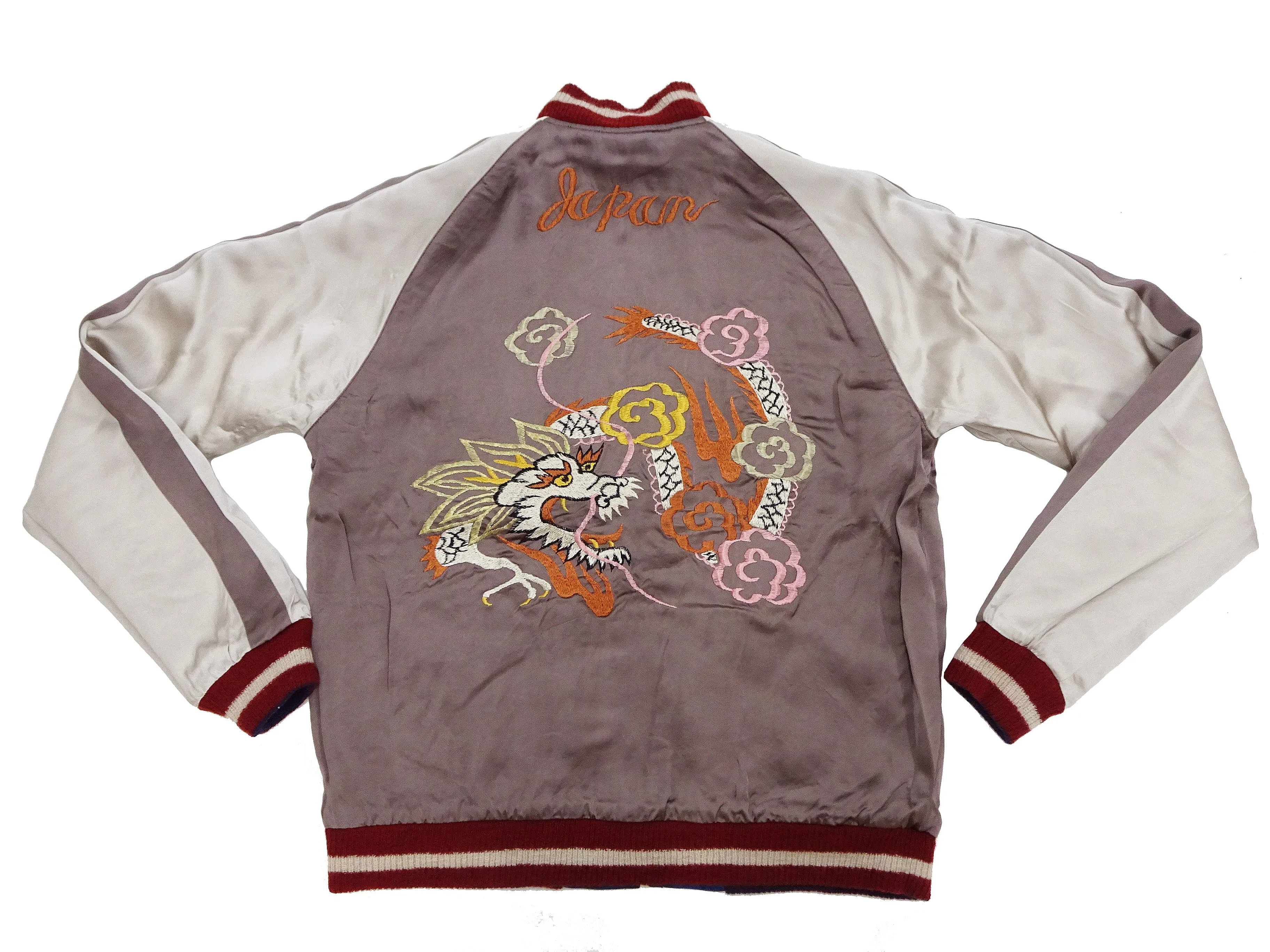 KOSHO & CO. Jacket Tailor Toyo Sukajan Men's Japanese Souvenir Jacket White Dragon Embroidery TT15618 TT15618-125