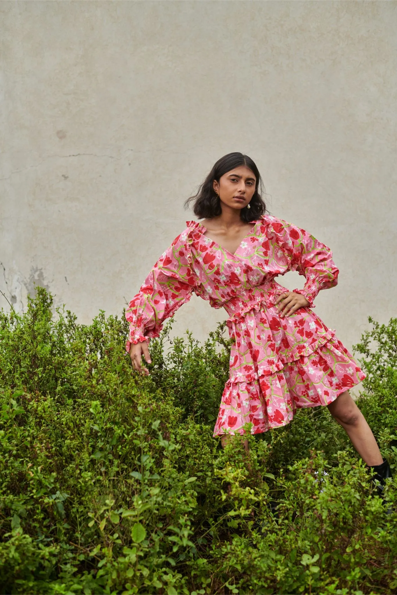 Le Blush Fleur Ruffle Baby Dress