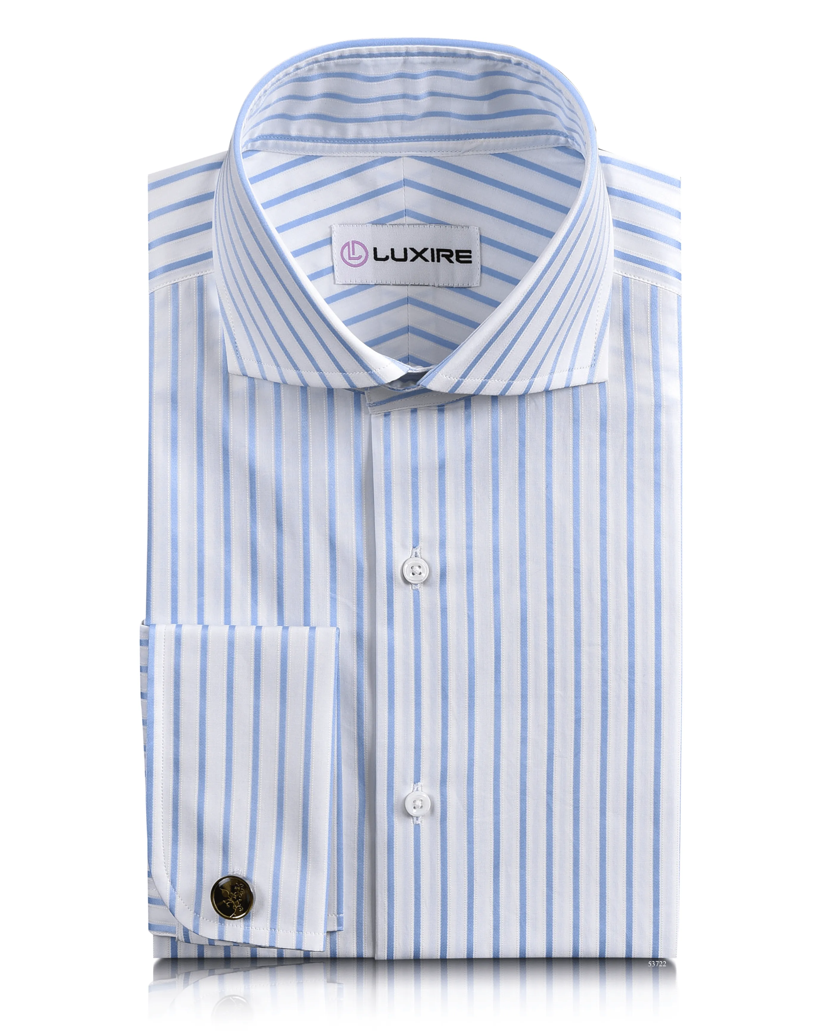 Luxire Gold - White with Blue Stripes Shirt