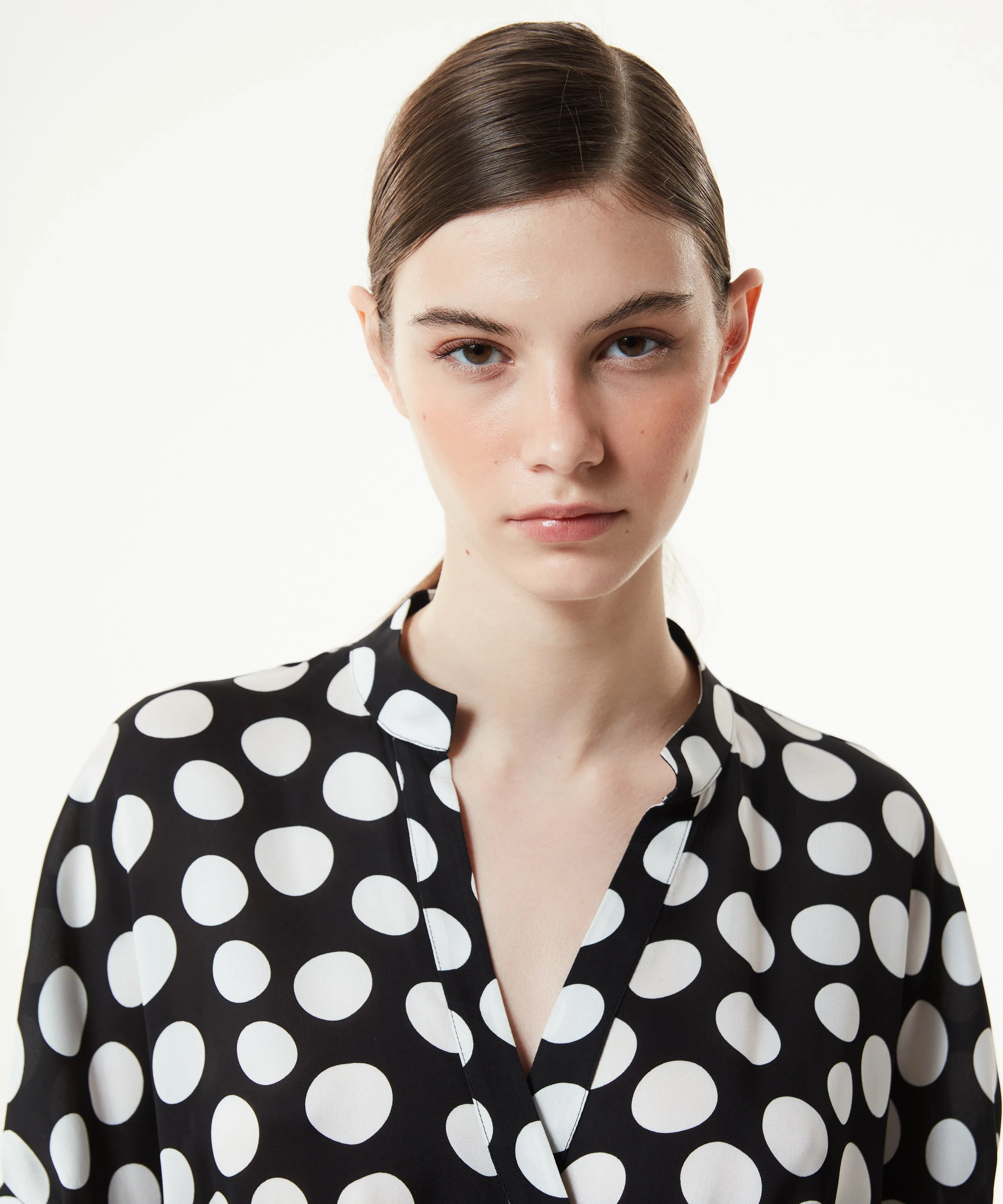 Machka Polka Dot Pattern Blouse Black