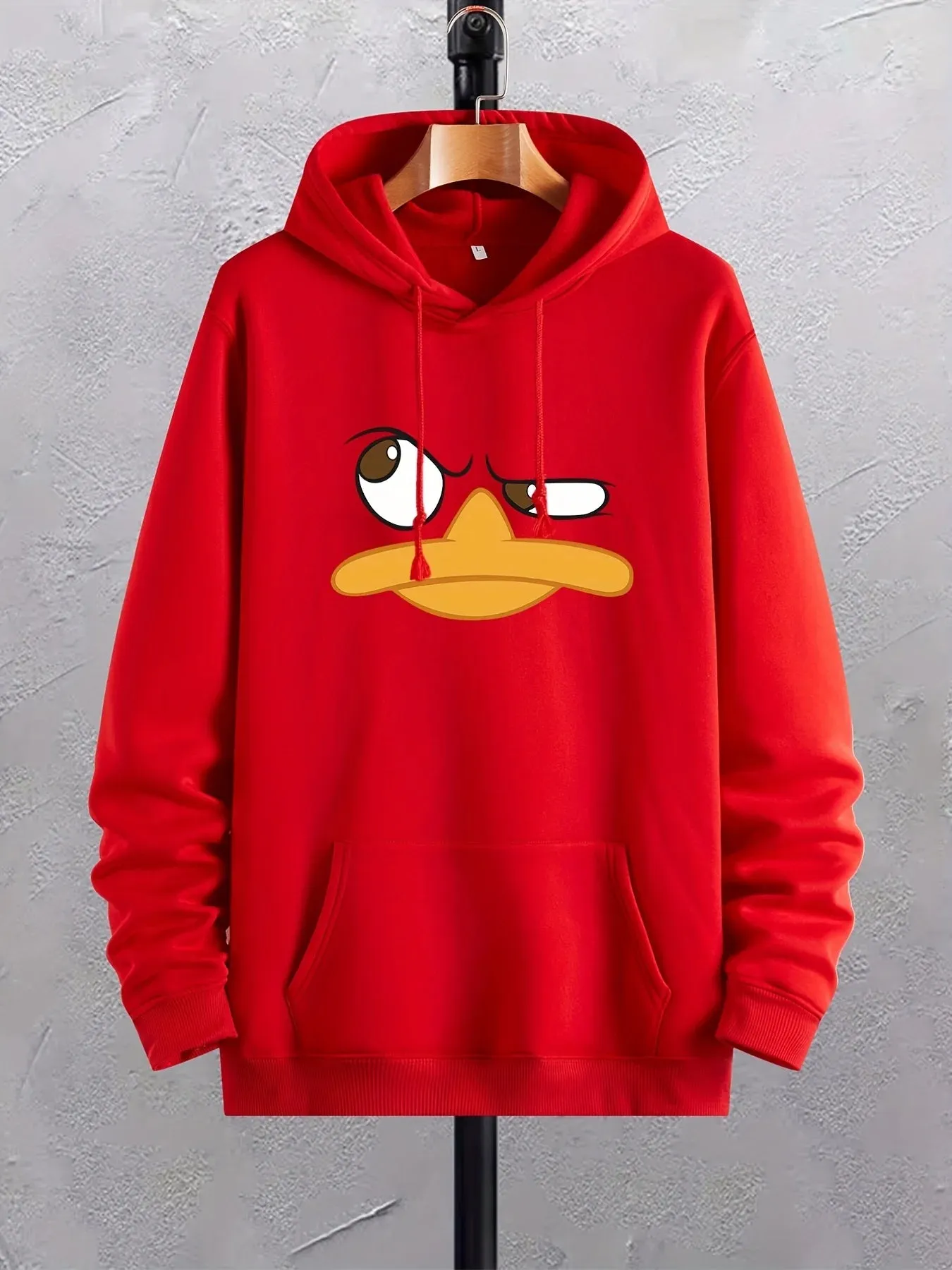 OB Cartoon Duck Print Graphic Hoodies