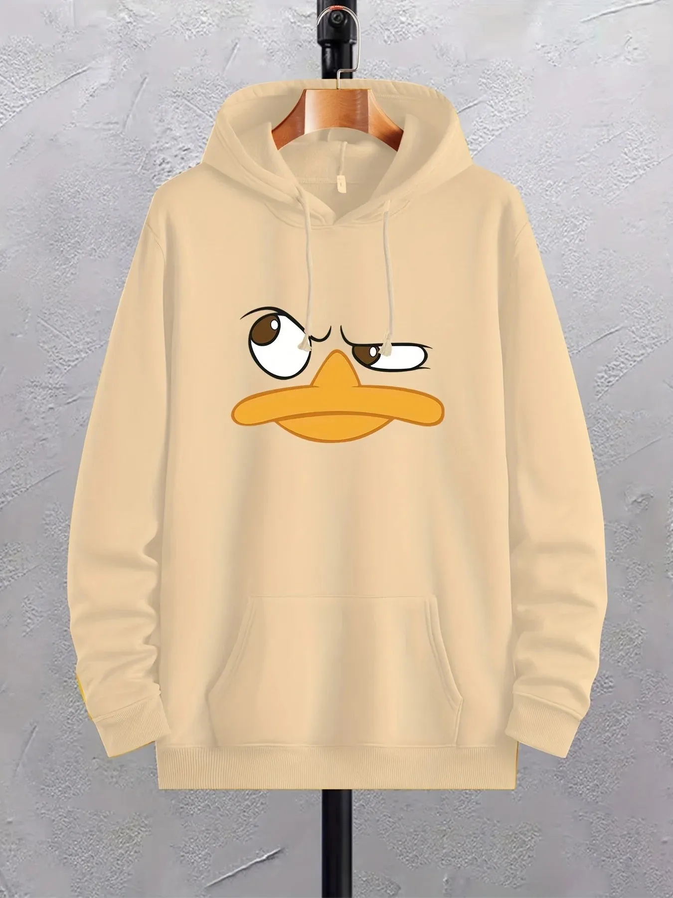 OB Cartoon Duck Print Graphic Hoodies