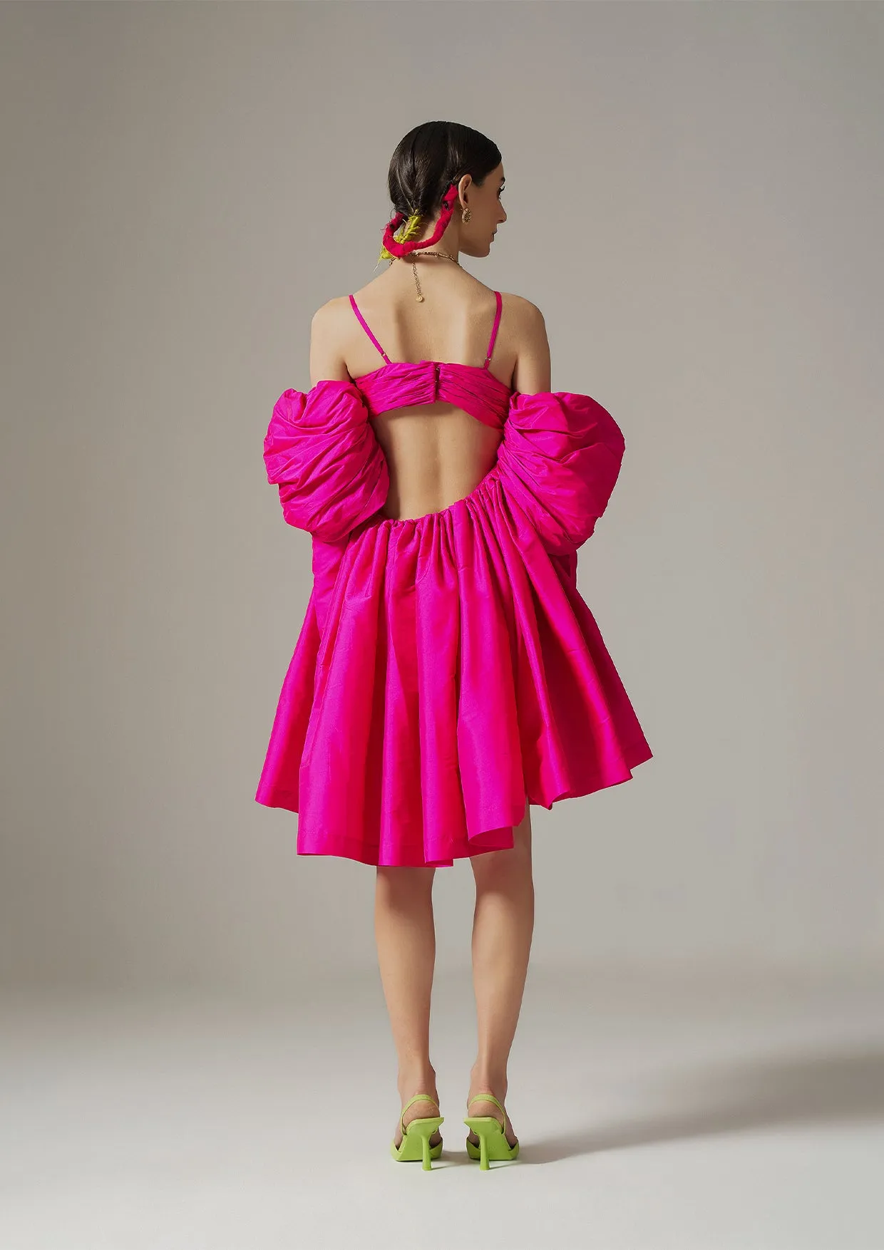 Open Back Taffeta Dress