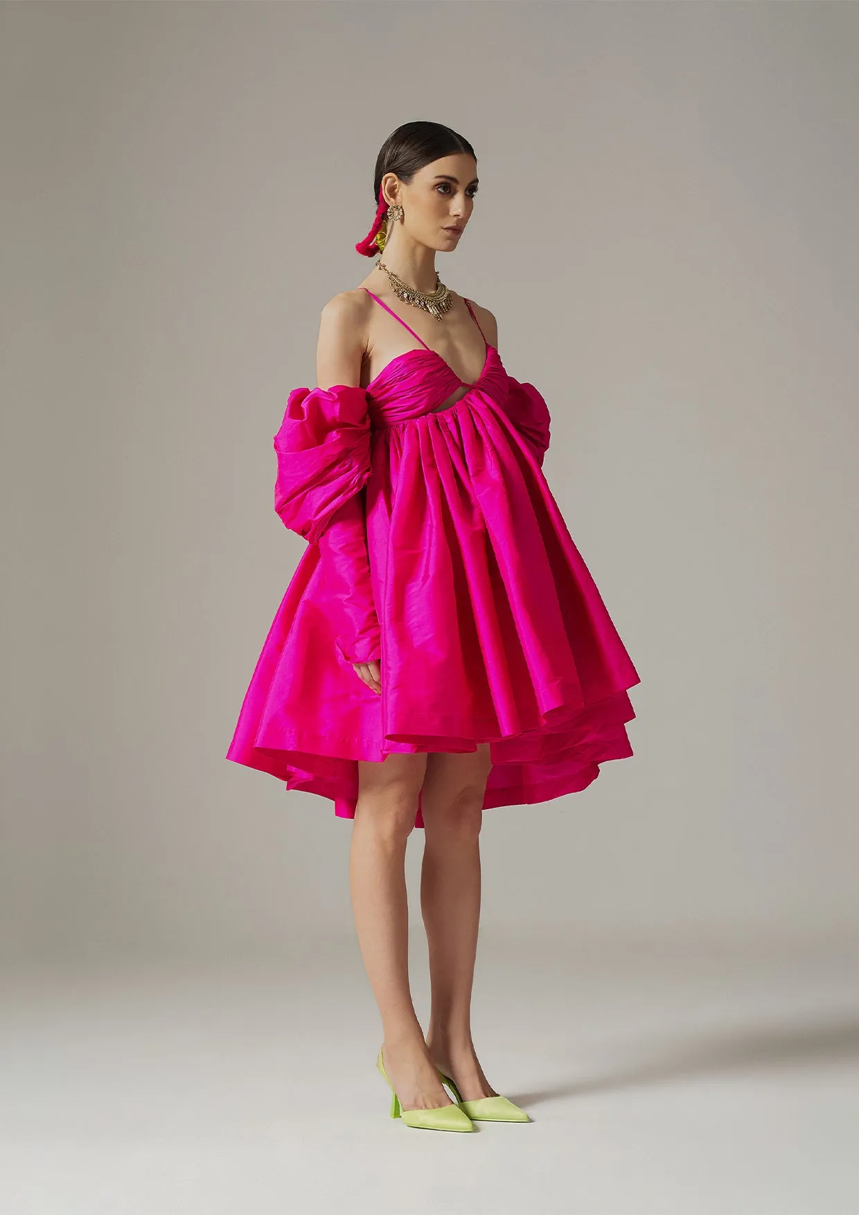 Open Back Taffeta Dress