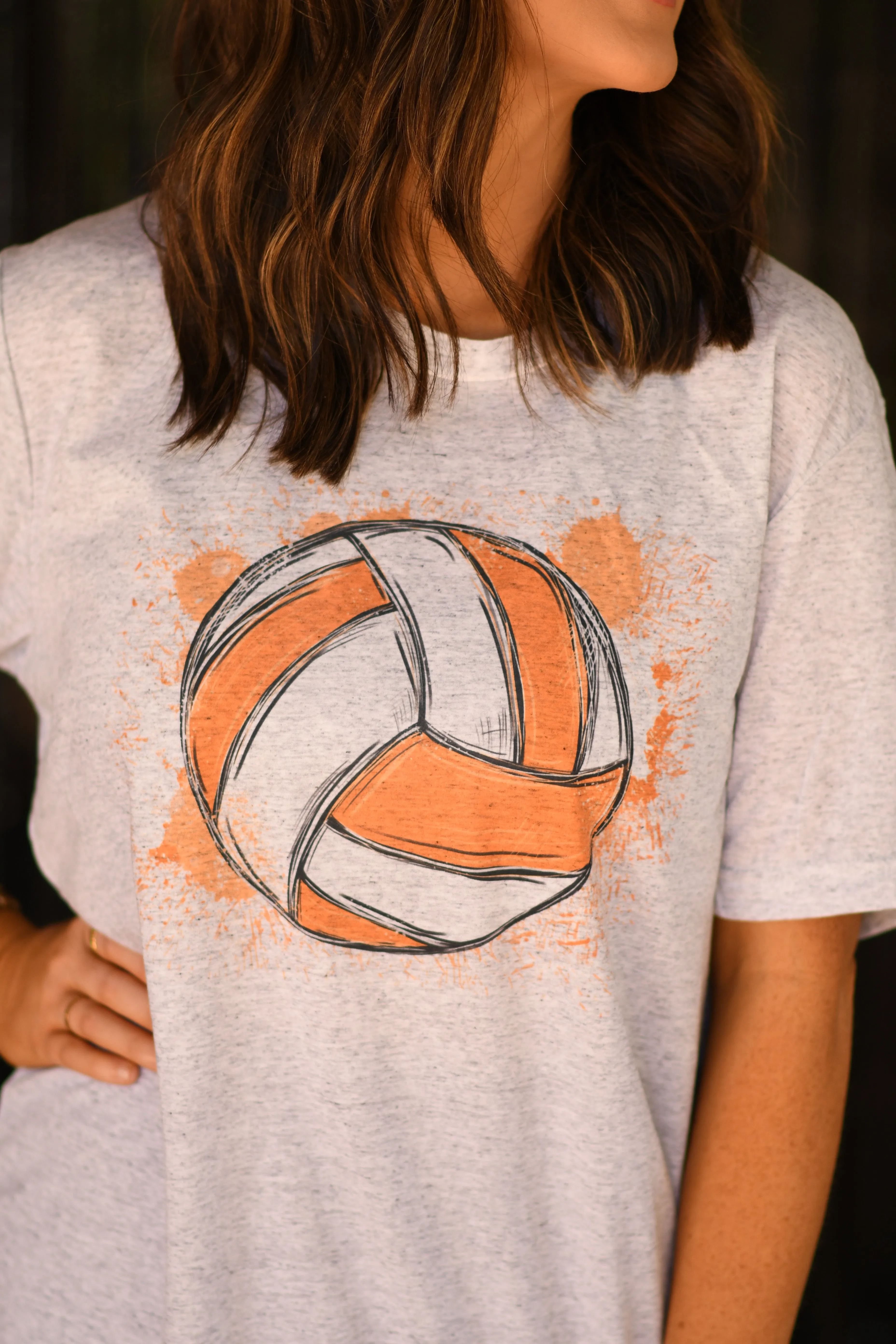 Orange Volleyball Splatter Tee