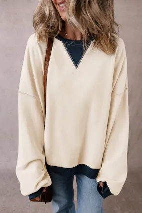 Patch Drop Shoulder Oversized Sweatshirt