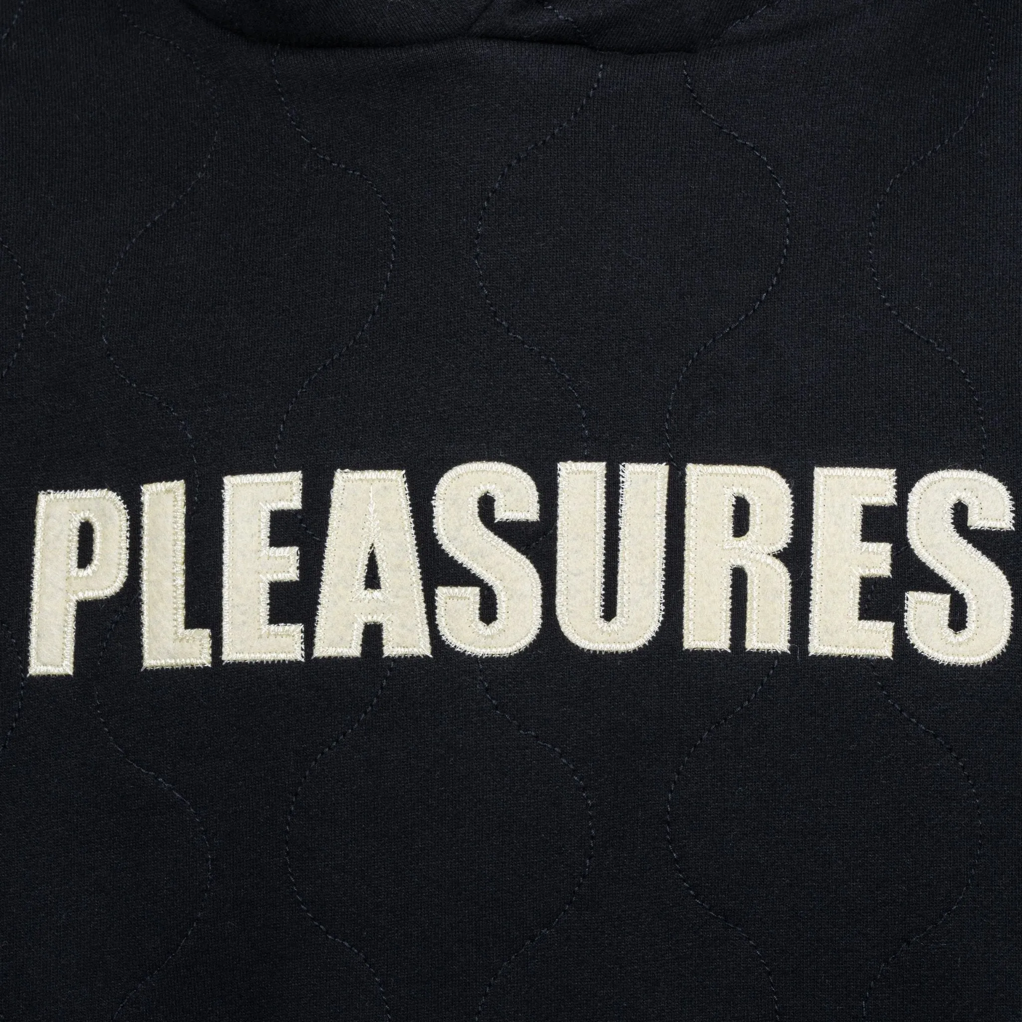 Pleasures Wave Quilted Hoodie Black