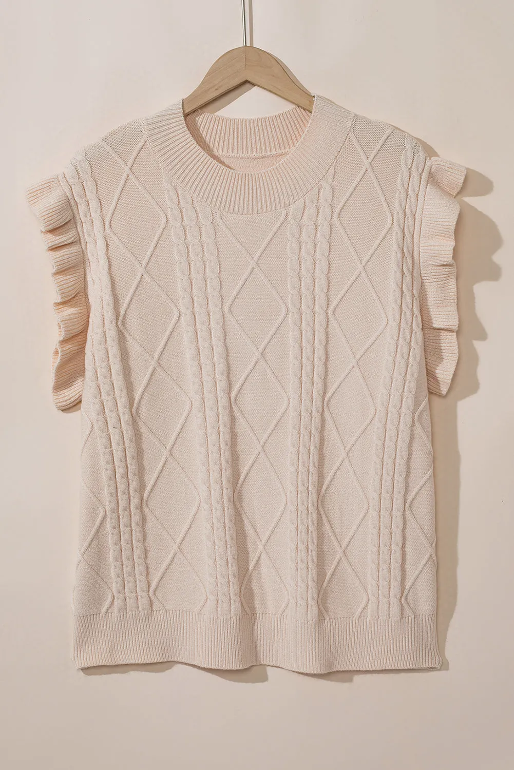 Plus Cable Knit Mock Neck Sweater