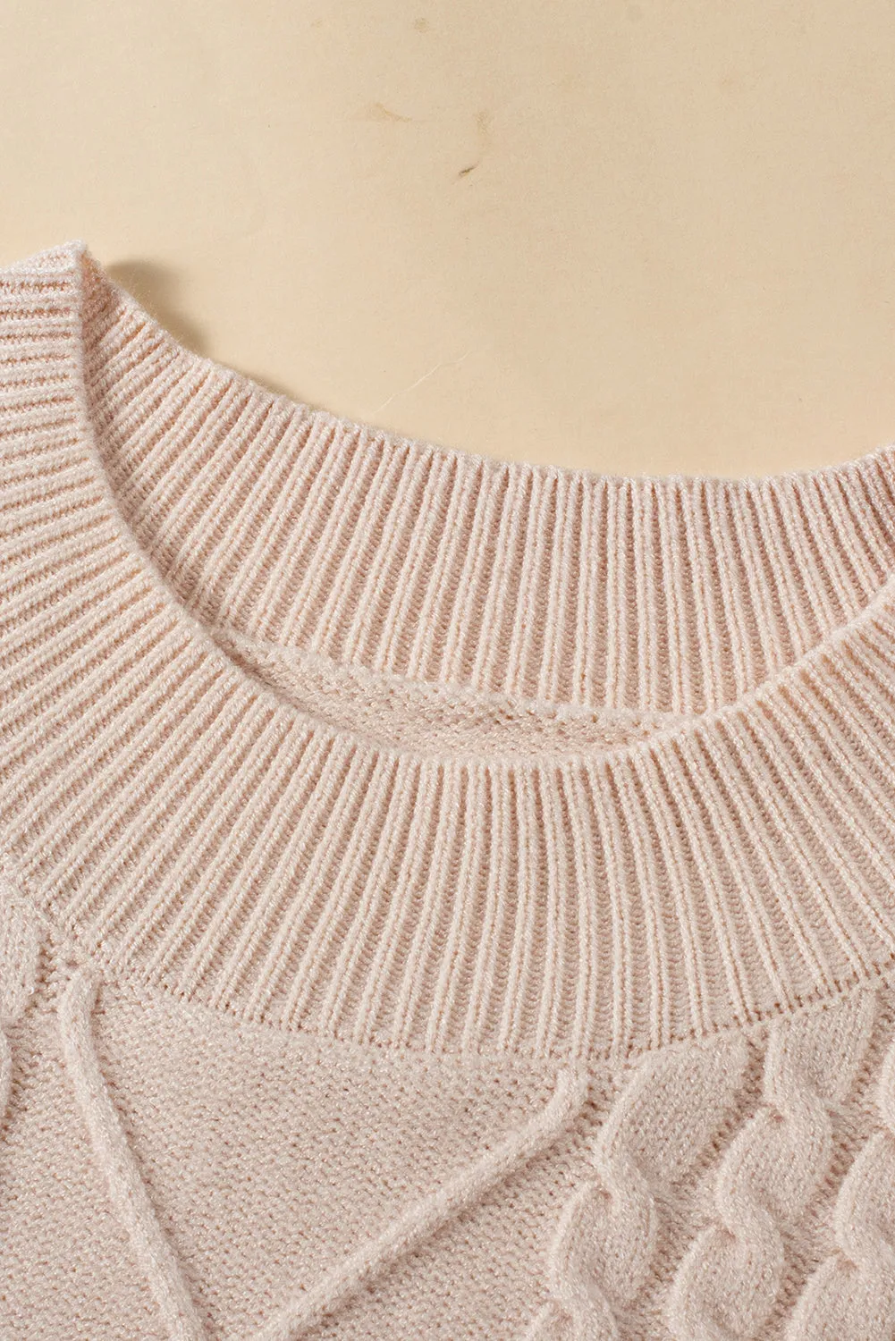 Plus Cable Knit Mock Neck Sweater