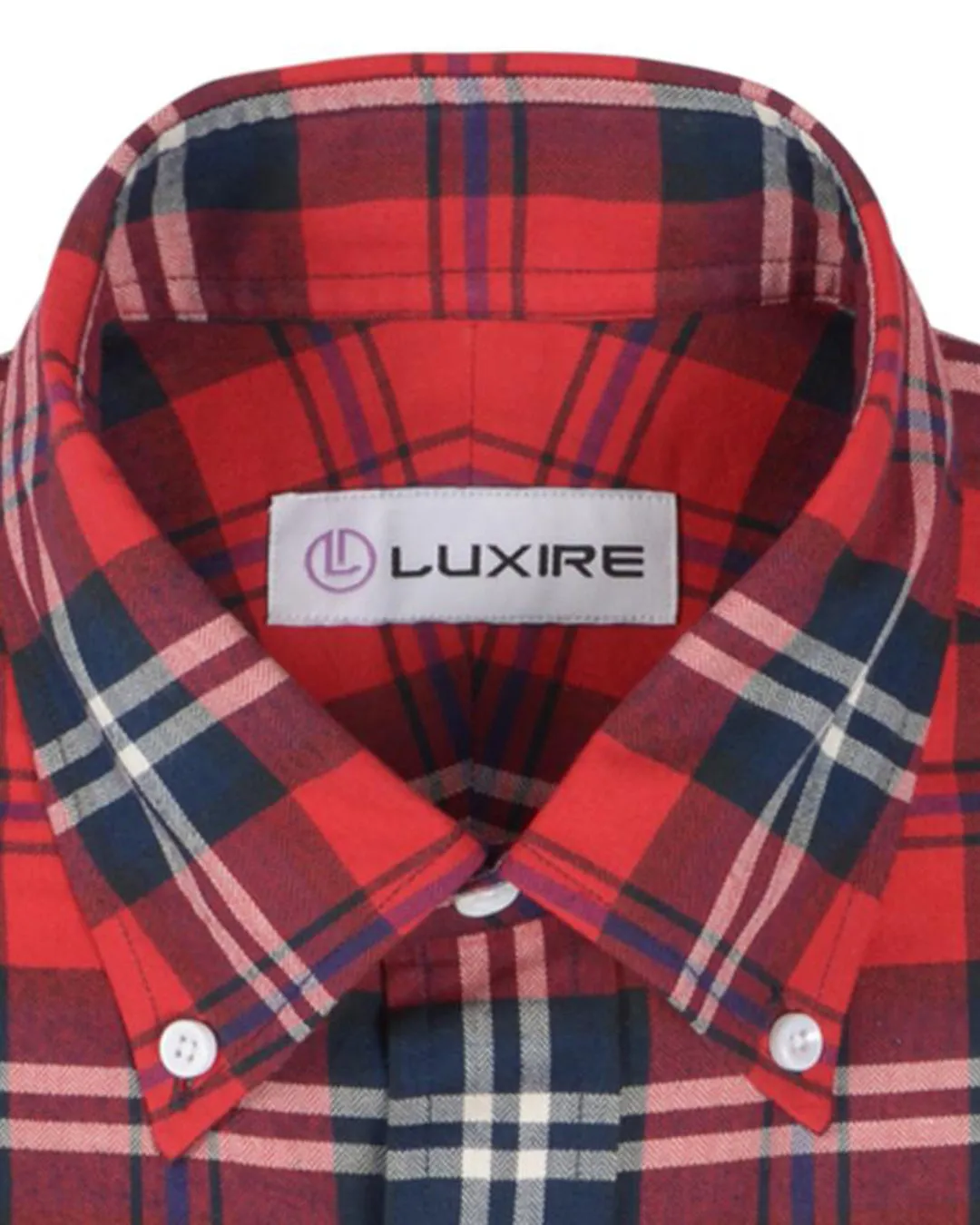 Red Navy Plaid Herringbone